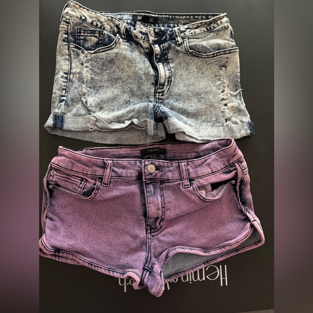 Forever 21 Shorts.  Two pairs One Jean, one stretch.